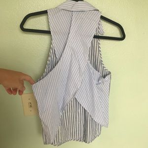 Free People open backed collared tank